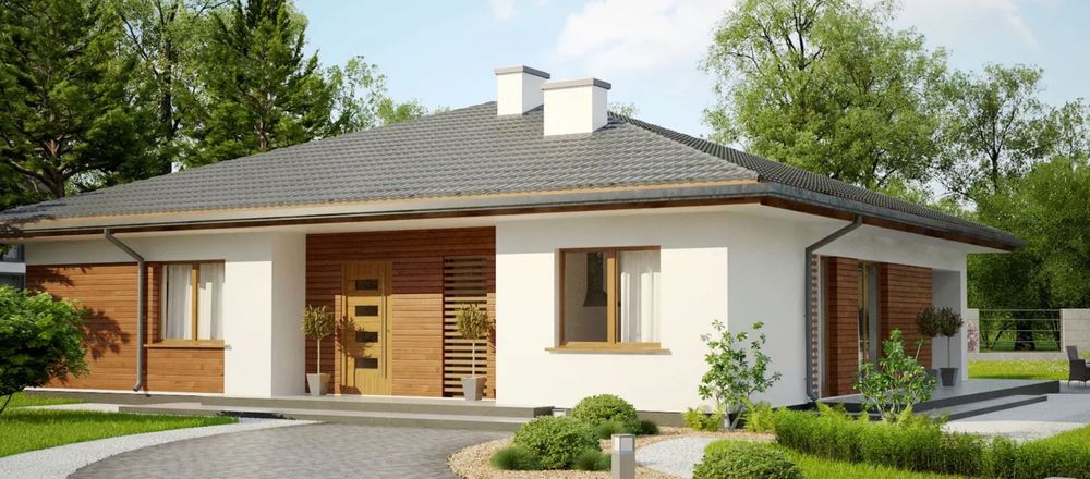 Dom 131 m2, działka 100 mkw dach kopertowy
