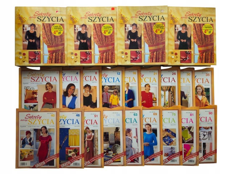 4x Segregator Sekrety Dobrego Szycia + 18x Wykroje Krawieckie