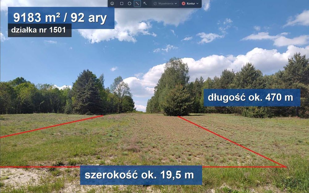 Duża działka 92 ary przy ul. Lubelskiej - Zarzecze Podborek, gm. Nisko. Uzbrojenie przy granicy.