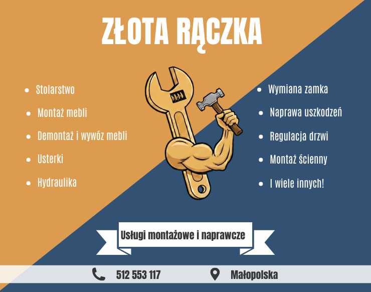 Złota rączka - Małoplska - montaż mebli, naprawa i wiele innych