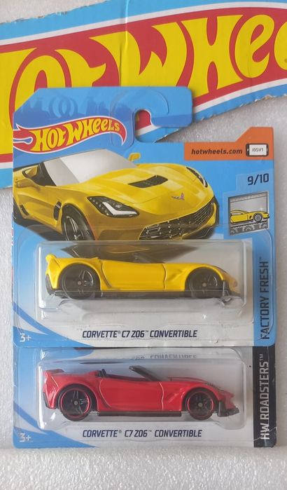 Conjunto 2 corvette c7 z06 convertible hot wheels
