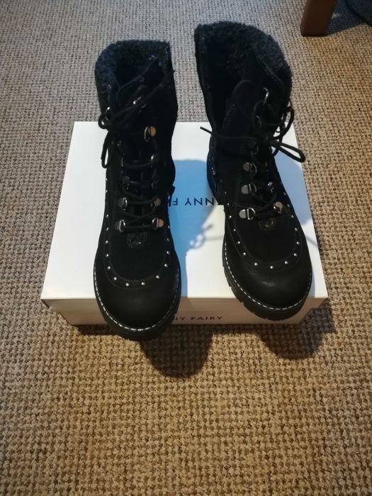 Skórzane trzewiki ocieplane Lasocki 36