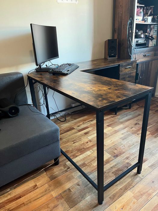 Biurko narożne pod komputer laptop biuro gabinet