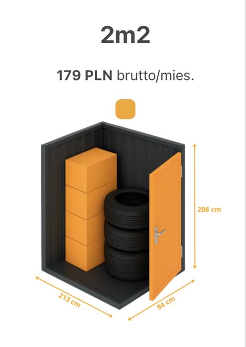 Magazyn samoobsługowy, box kontener magazynowy, garaż blaszany 2m2