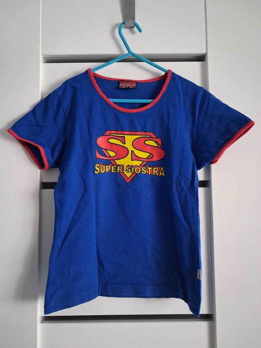 Niebieska koszulka "Super Siostra" (rozmiar S)