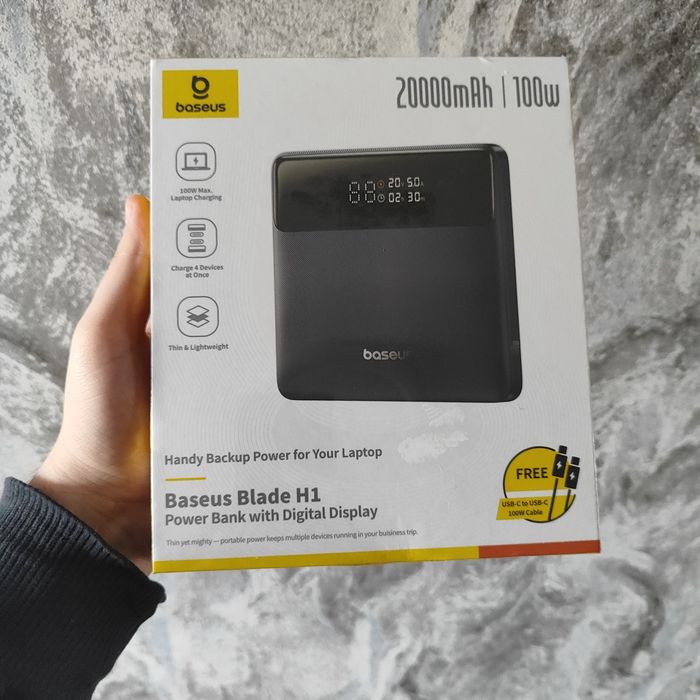 Power Bank Baseus Blade H1 20000mAh 100W для ноутбука и iPhone/Android