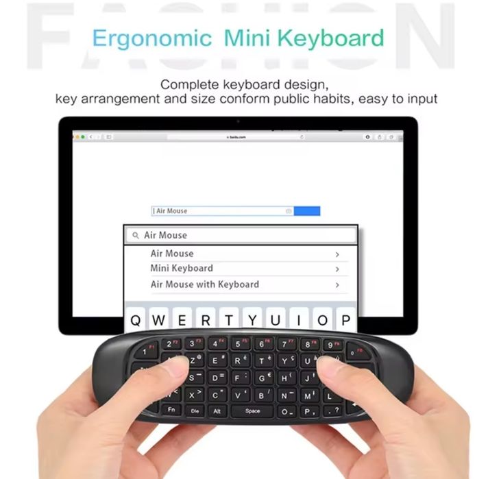 Air mouse + teclado sem fio + controle remoto