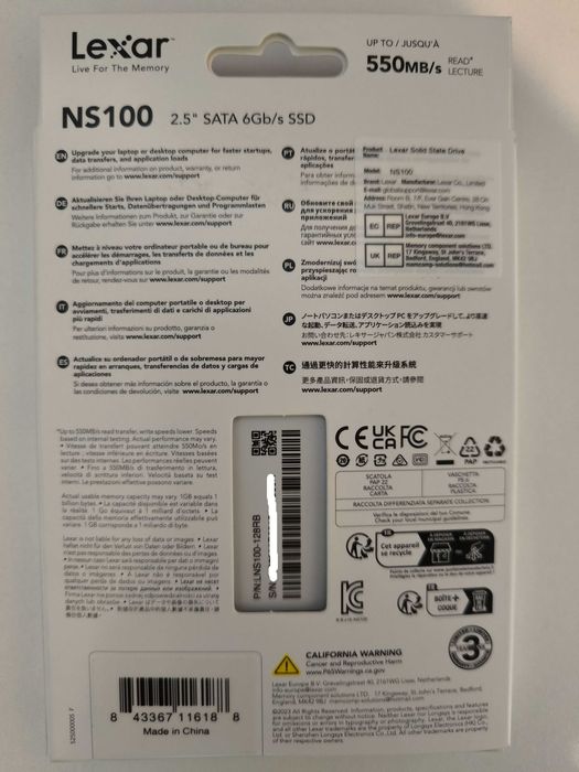 Dysk SSD Lexar NS100 128GB 2,5" SATA III