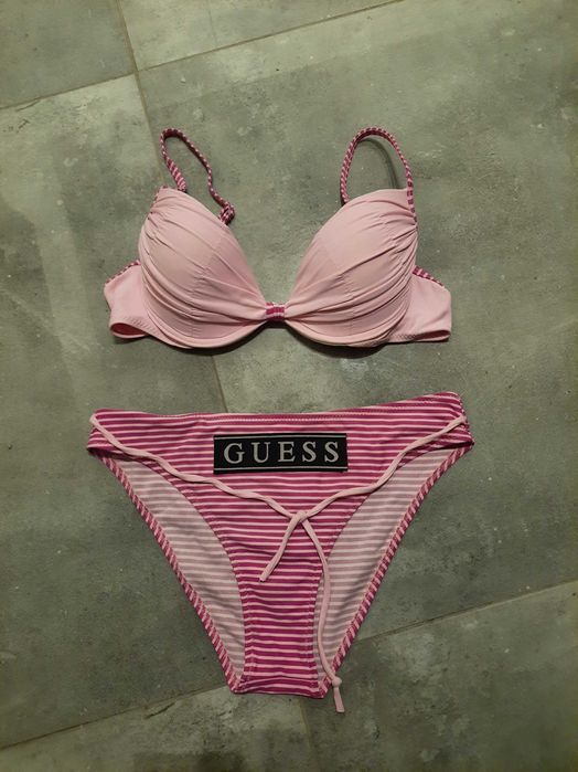 Stroj kapielowy kostium guess rozowy 40 L  75 c push up dwuczęściowy
