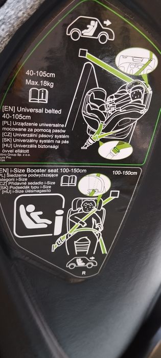 Nowy fotelik samochodowy do 150 cm