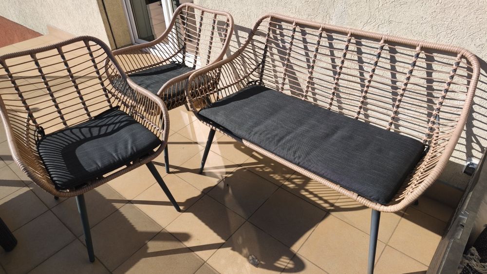 Ławka+2 fotele "APOLINA"-technoratan