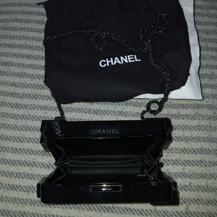 Клатч Chanel Box чорний з сертифікатом
