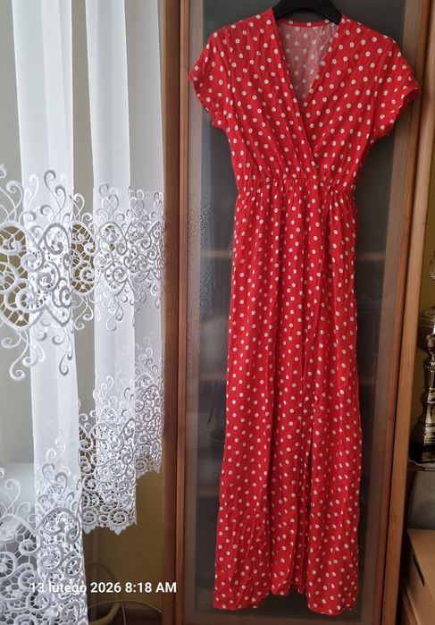 Wiskozowa sukienka w grochy