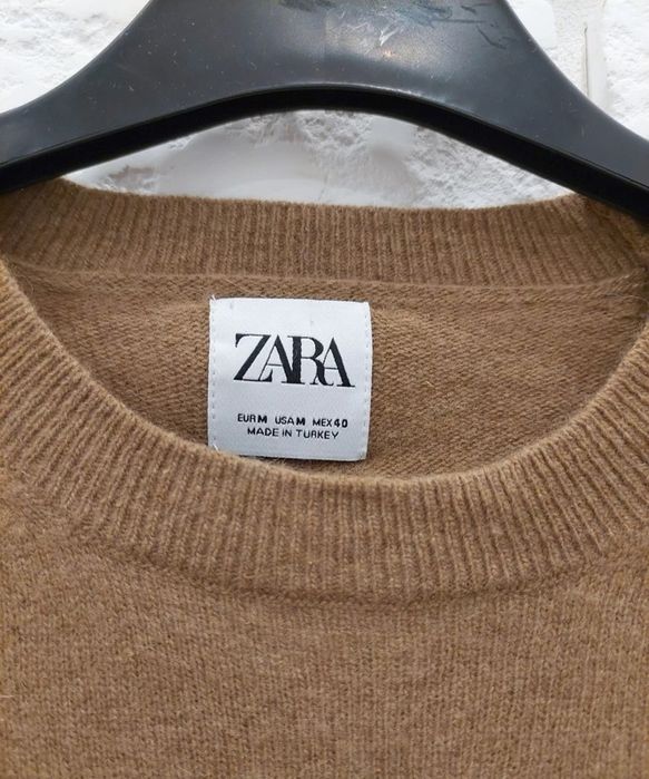 Sweter 100% kaszmir u-neck czekoladowy brąz chocolate brown
