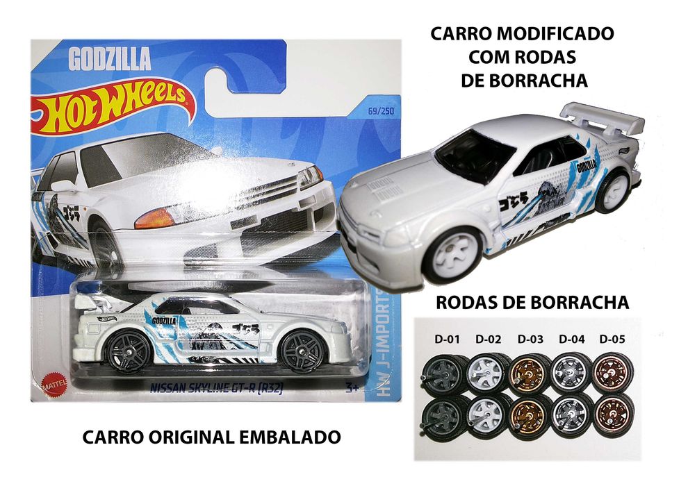Carros Hot Wheels - Rodas de Borracha
