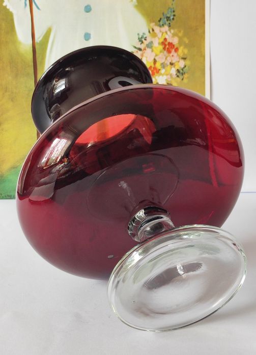 Tarnowiec wazon piękne stare kolorowe szkło