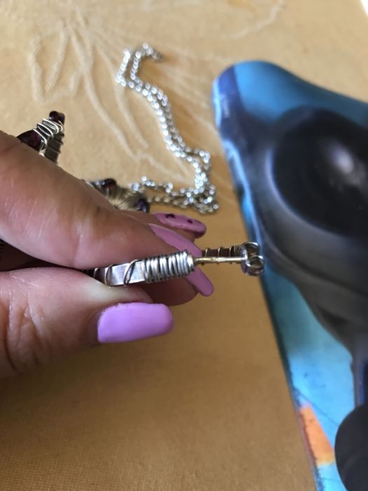 Conjunto em prata de pendente e brincos argolas