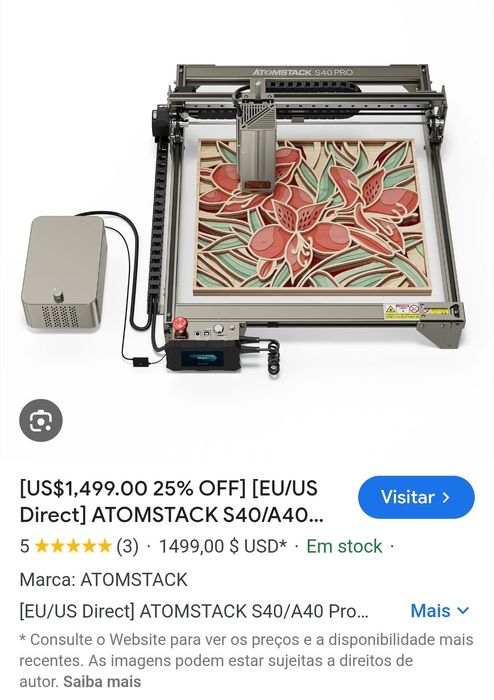 Gravador laser atomstack S40 pro