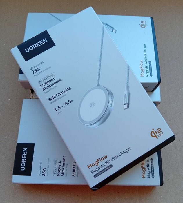 Бездротовий зарядний пристрій Ugreen W753 Qi2.2 MagSafe 25W USB-C 1.5 м Magflow Apple Iphone