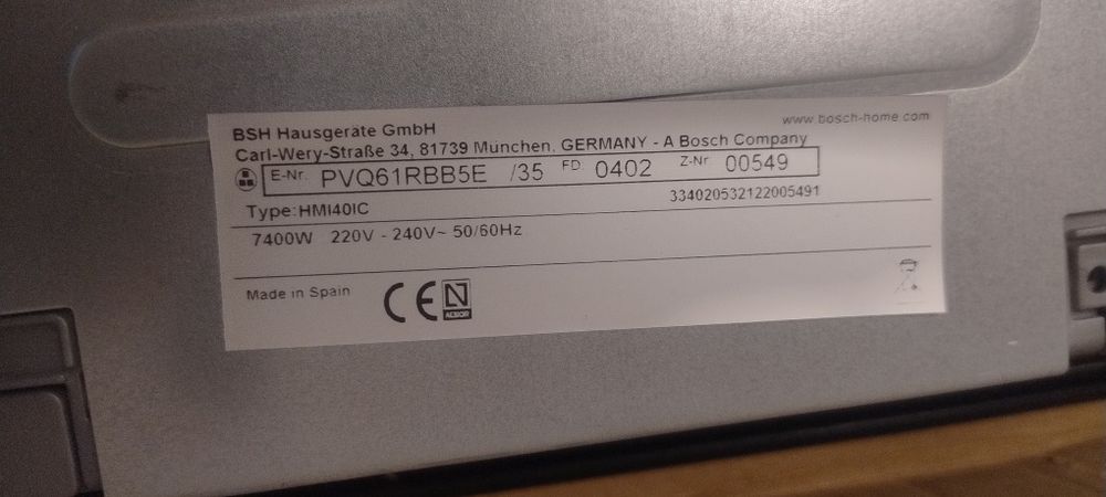 Sprzedam kuchenkę indukcyjną   BOSCH  o symbolu PVQ61RBB5E