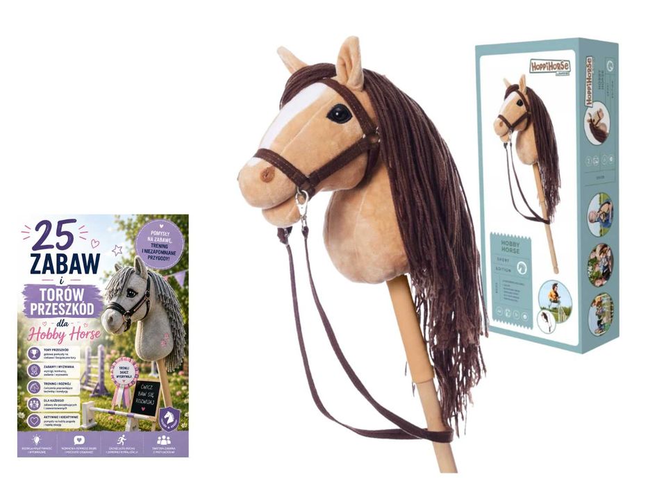 Konik Hobby horse A4 Koń na kiju + GRATIS EBOOK! Teddykompaniet z kantarem