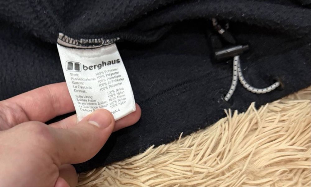 Тёплая Чёрная флисовая кофта флиска berghaus бергхаус оригинал xxl 2xl
