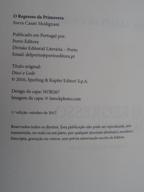 O Regresso da Primavera de Sveva Casati Modignani - 1ª Edição