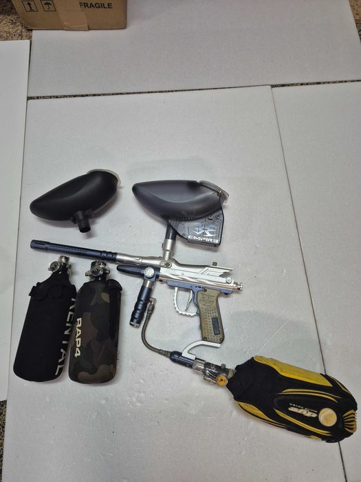 Pack Paintball Pro: Spyder Fenix ACS (C/ Caixa) + Loader Eletrônico Empire + Botija Carbono
