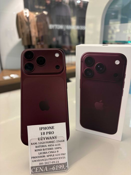iPhone 18 PRO 256GB Bat 100% GWARANCJA Topcase Vivo *Raty 0%