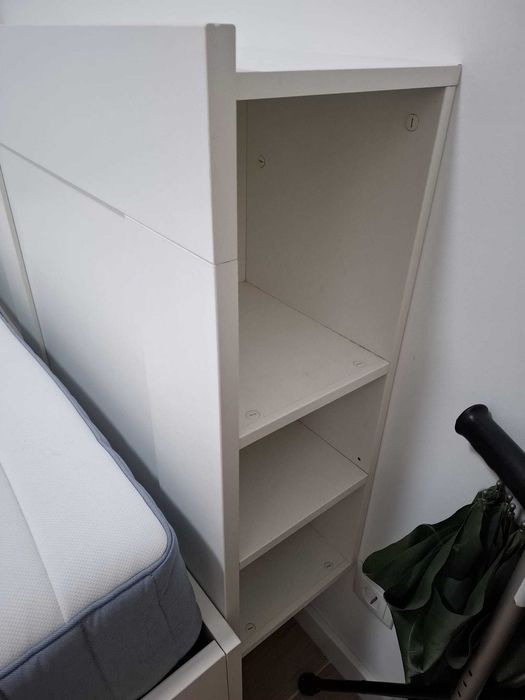 IKEA Cama e cabeceira C/arrumação BRIMNES+Colchão
