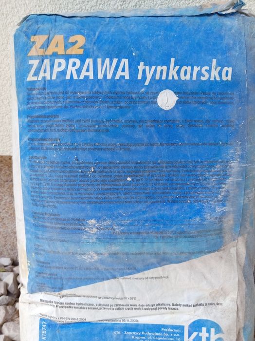 Zaprawa tynkarska ktb ZA2 Przeterminowana