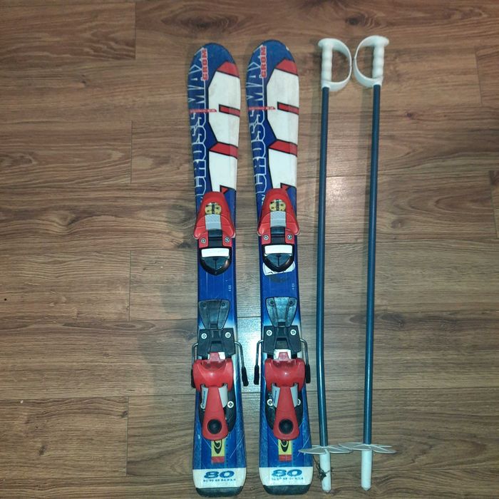 dla dzieci 4-6 lat: narty 80 cm + buty Salomon + kijki