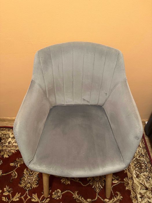 Krzesła ADSLEV aksamit szary/naturalny 2 szt.