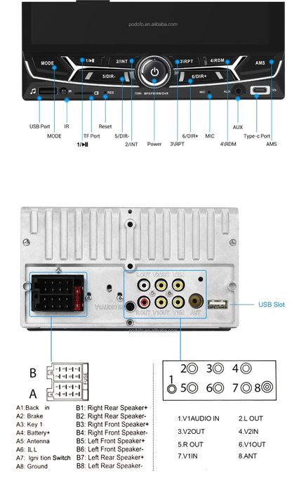 Rádio 2din 6,86 polegadas Bluetooth Carplay USB FM type-C Touch | NOVO