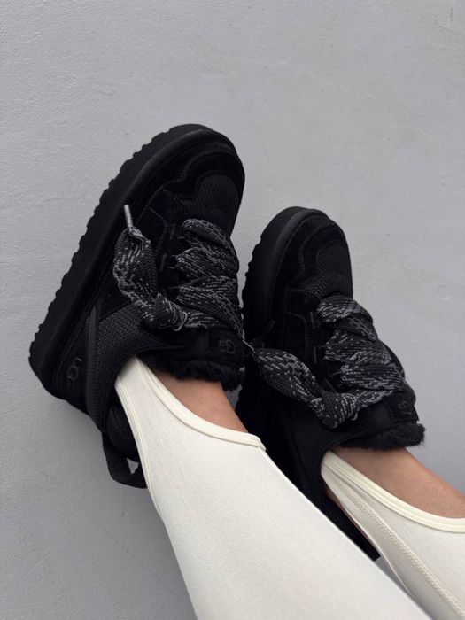 кросівки чорні  UGG Lowmel  угі кроси зимові на хутрі ловмел