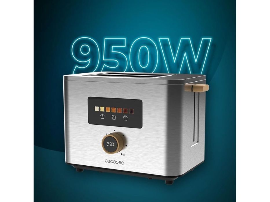Torradeira 950W em Aço Inoxidável (Nova/selada)