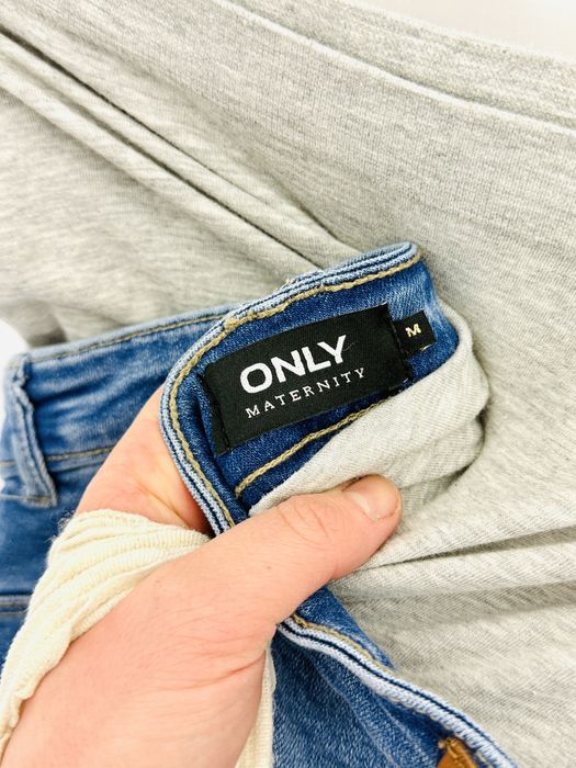 Niebieskie jeansy ciążowe z panelem M 38