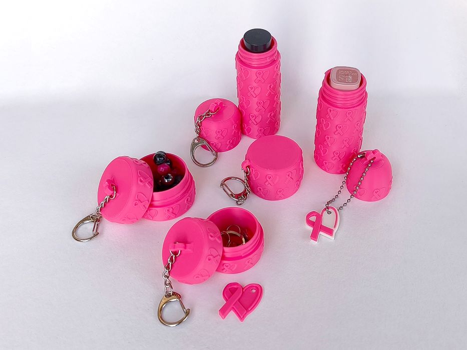 Case de lápis de labial e charme para saco rosa