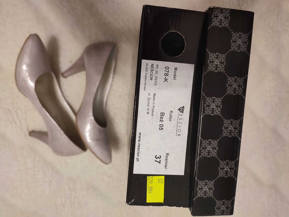 Sprzedam czółenka damskie NEŚCIOR  beż 05 perłowy  078-K rozmiar 37