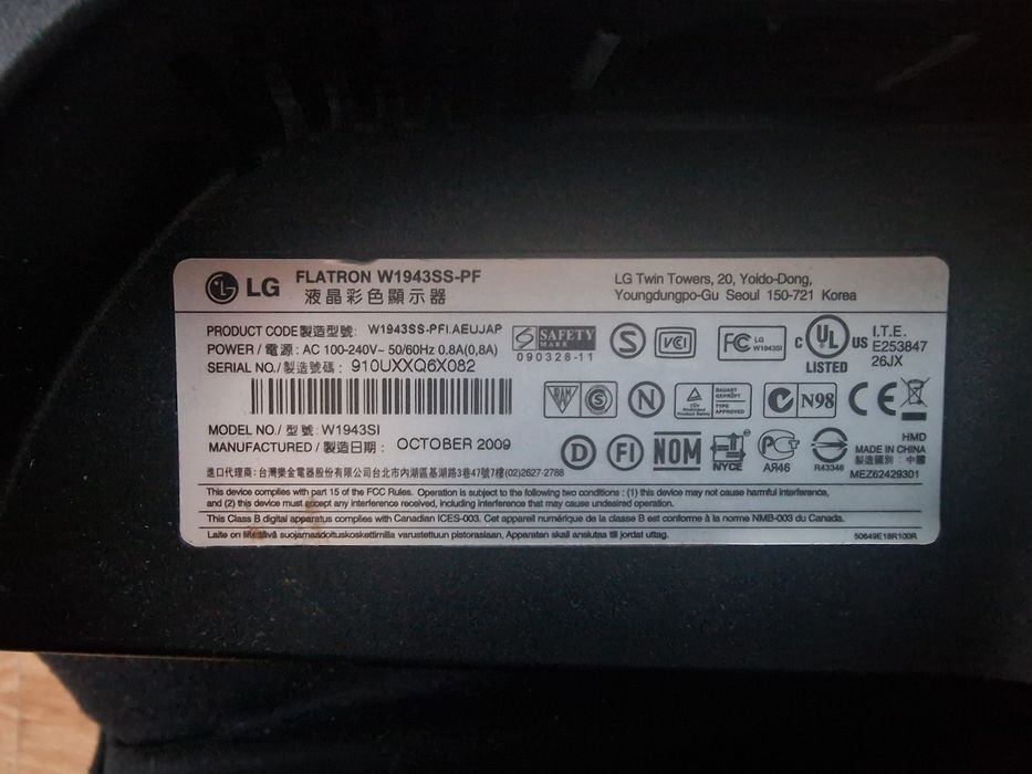 Monitor LG 19 cali