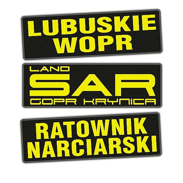 Emblemat dowolny YELLOW FLUO na rzepie 31 x 10 cm