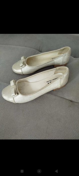 Baleriny damskie kremowe