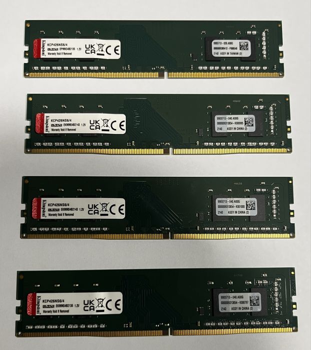 4 x 4 GB RAM Kingston /DDR4/DIMM/2666Mhz
