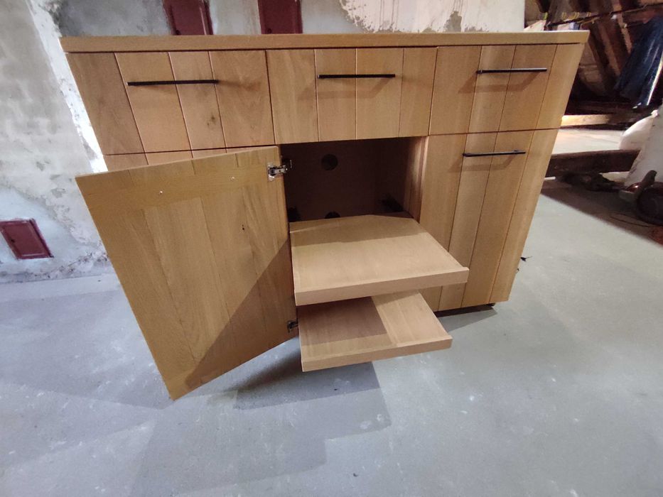 Komoda dębowa, duża, nowoczesna, styl skandynawski