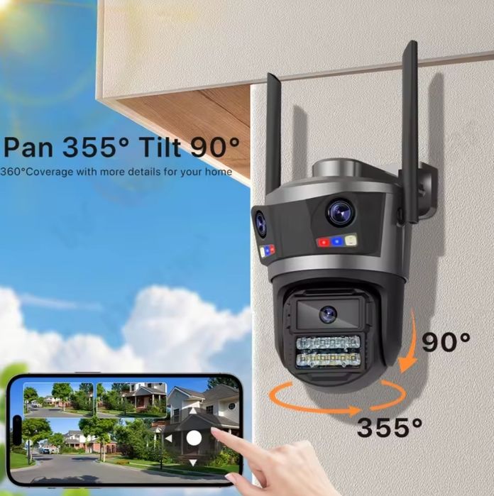 Câmera videovigilância rotativa