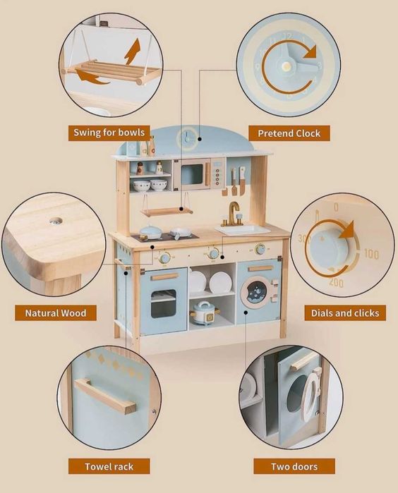 Drewniana kuchnia dziecięca marki Robud