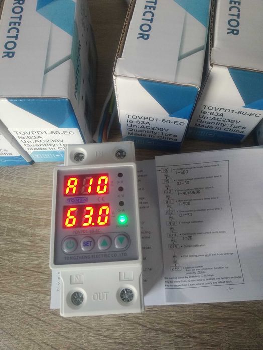 Реле напруги та струму Tomzn 63A, на 3 фази, WIFI