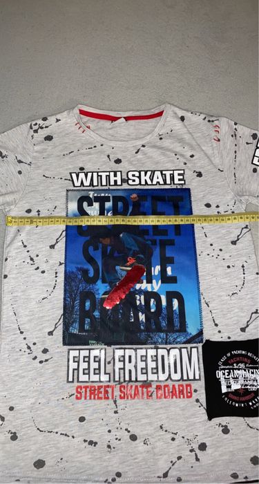 Koszulka szara WITH SKATE 140 - Praktycznie Nowa