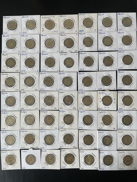 Moedas comemorativas 2€ circuladas
