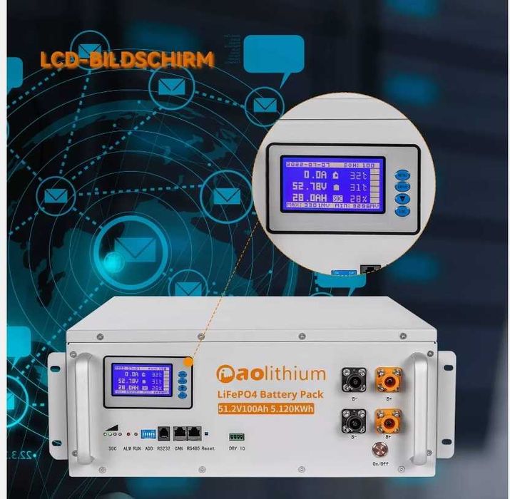 Наявність Преміум LiFePo4 5.12kWh 100Ah 48V 47кг